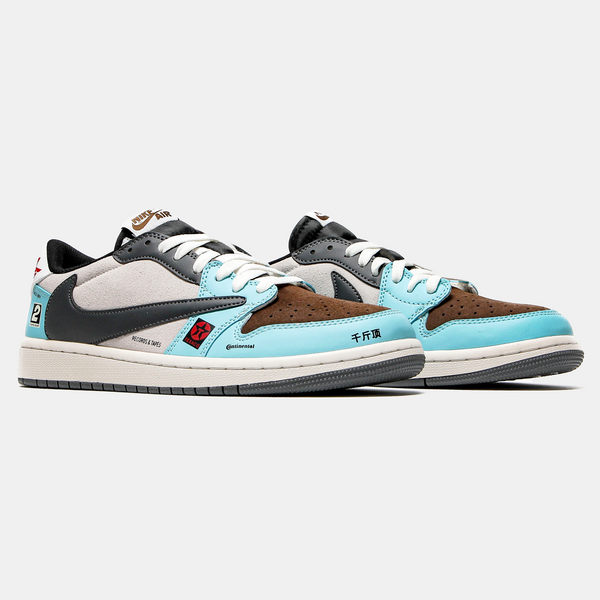 Кросівки Jordan 1 Low Jackboys Cactus Jack 13275-Блакитний-36 фото