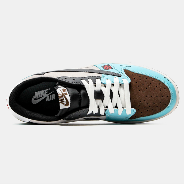 Кросівки Jordan 1 Low Jackboys Cactus Jack 13275-Блакитний-36 фото