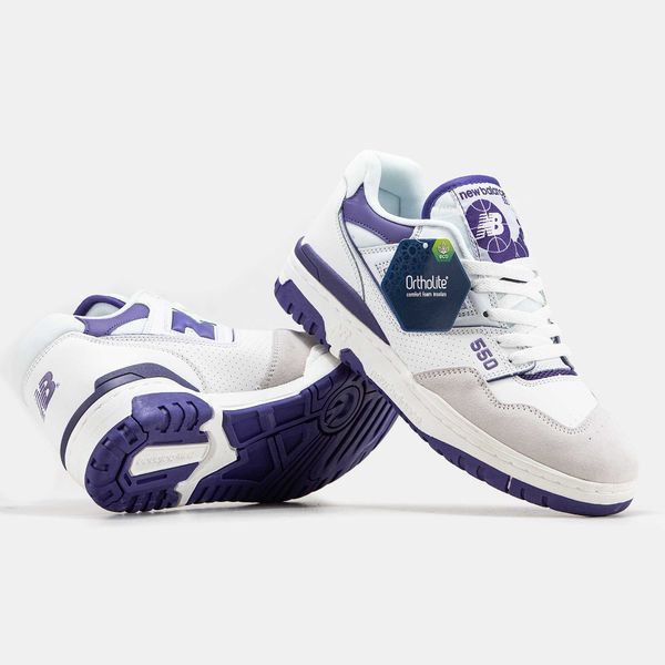 Кросівки NB New Balance 550 White Purple 07903-Фіолетовий-36 фото