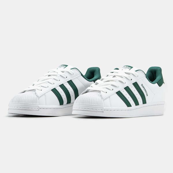 Кросівки Adidas Superstar White Green 17453-Зелений-36 фото