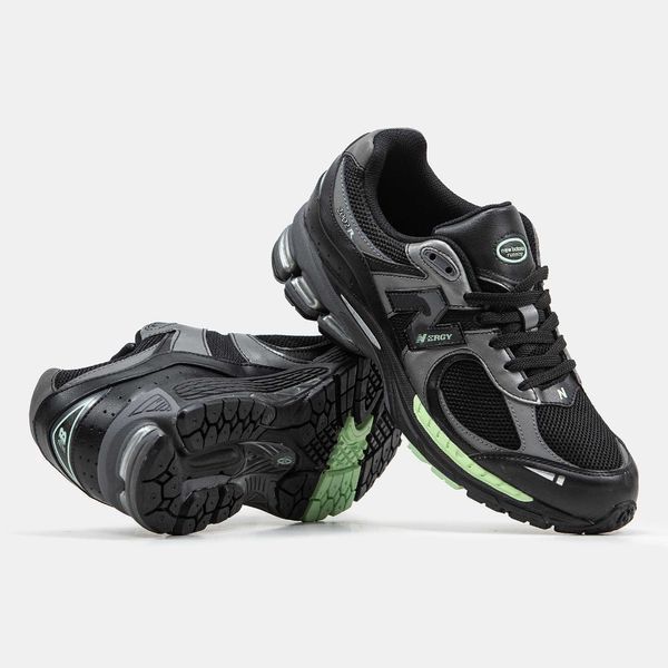 Кросівки NB New Balance 2002R Black Silver Green 09450-Чорний-41 фото