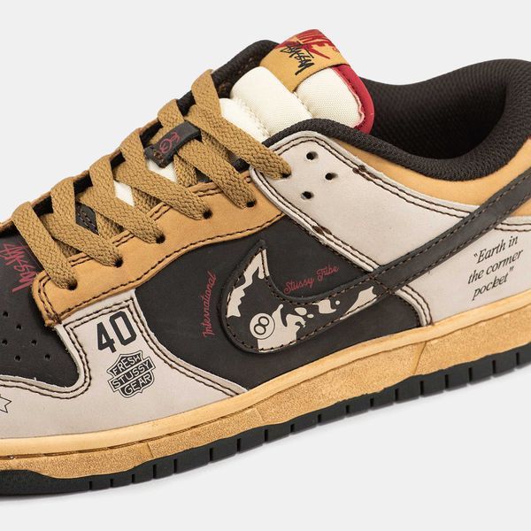 Кросівки Nike SB Dunk Low x Stussy 40th Brown Grey Beige 14560-Коричневий-36 фото
