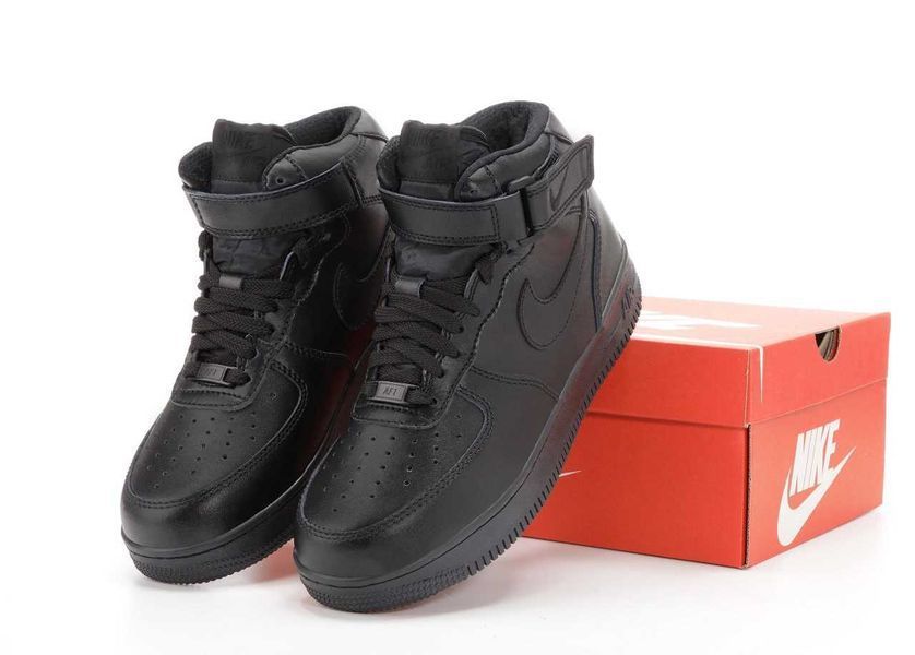 Кросівки Nike Air Force High Black Winter Fur (зимові) 01055-Чорний-36 фото